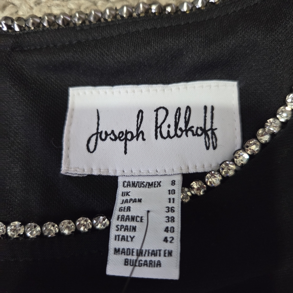 JOSEPH RIBKOFF BLACK RHINESTONE TRIM 'SKYE ON THE TOWN' DRESS US 8 * READ - Picture 6 of 16